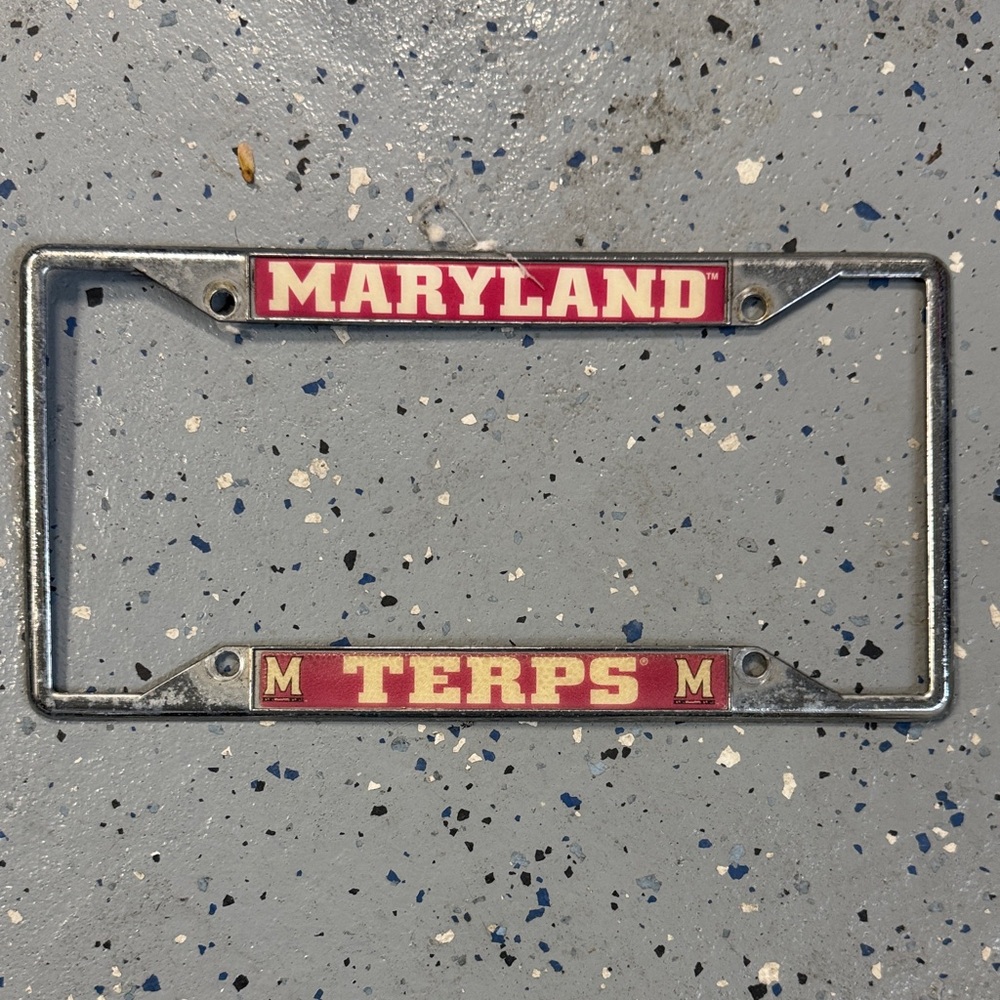 Maryland Terrapins Chrome Metal License Plate Frame GO TERPS
